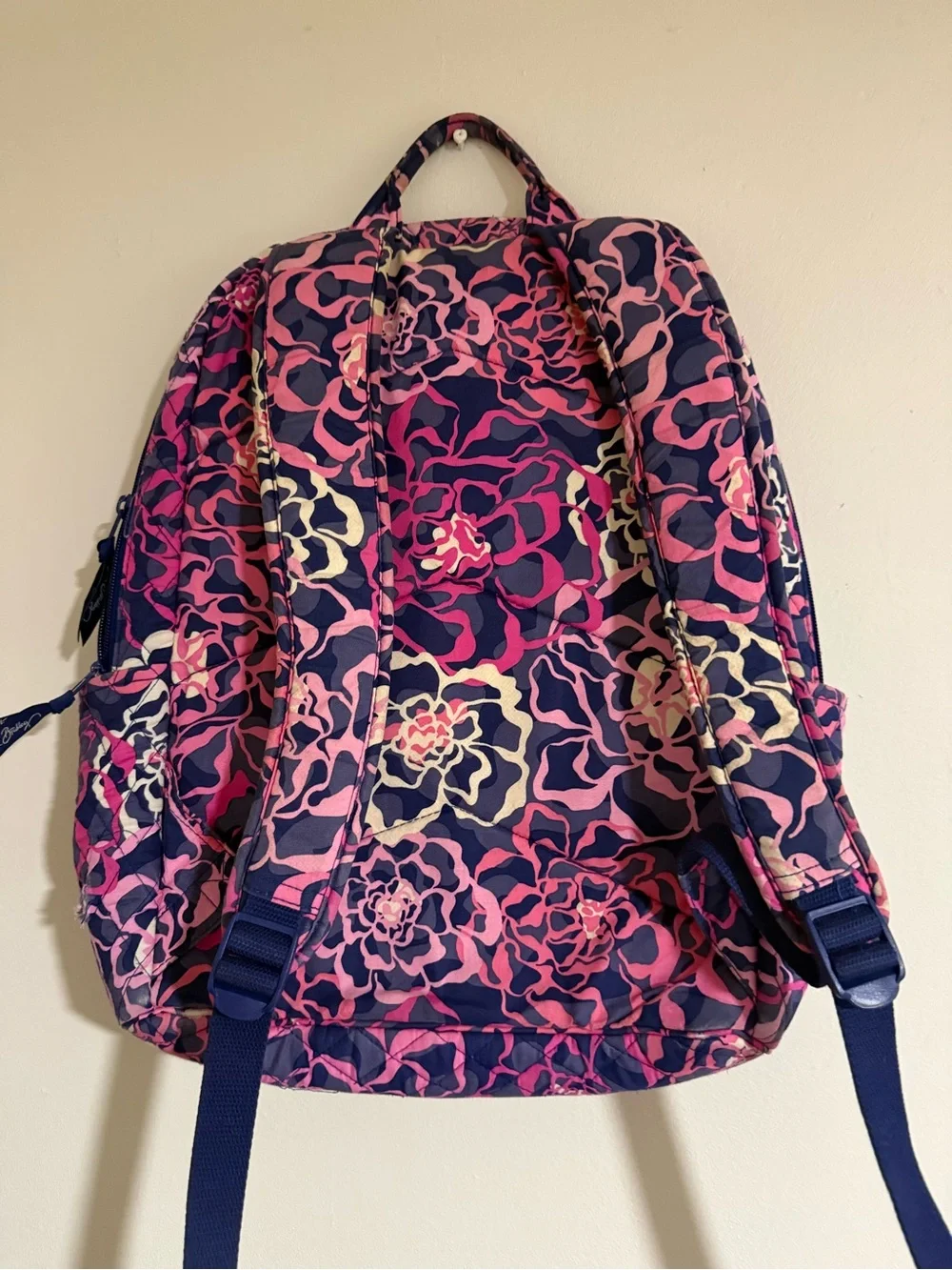 Vera Bradley Navy Pink Floral Quilted Backpack